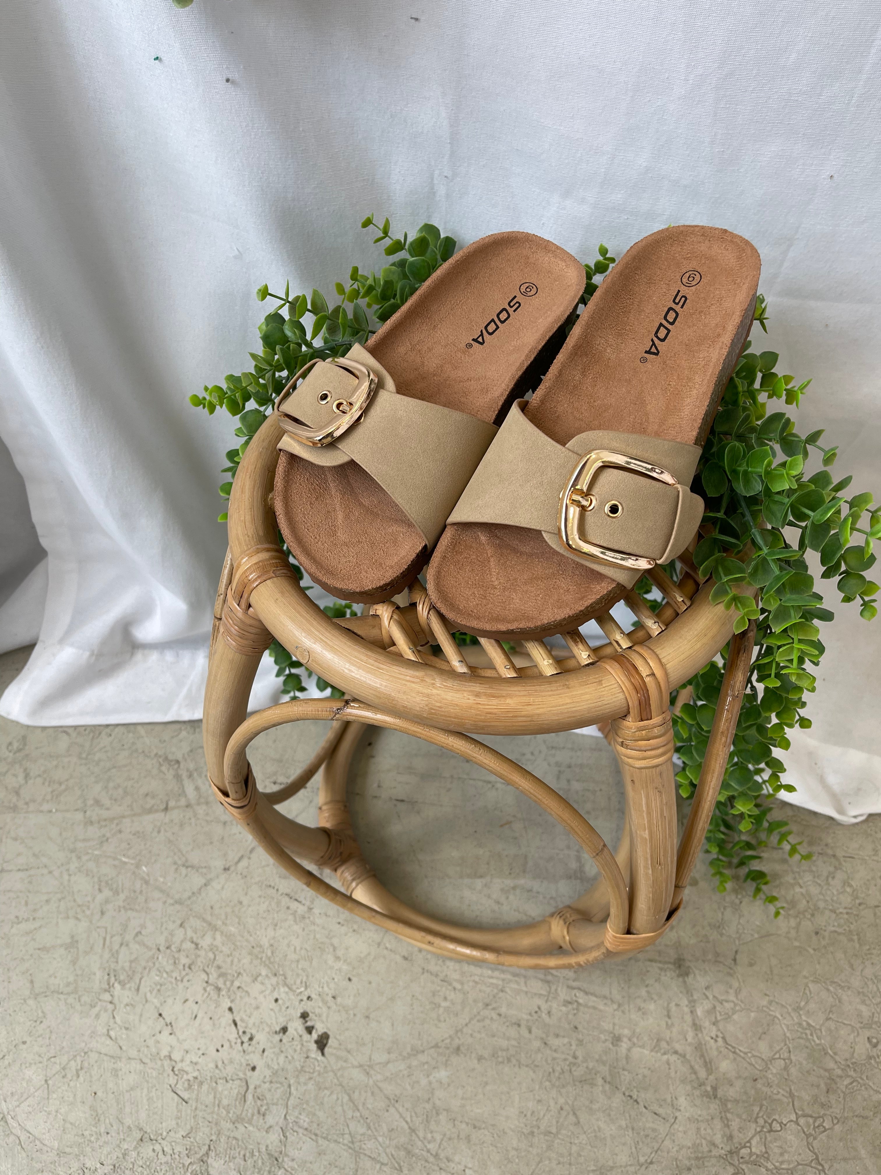 Soda Lizzy Sandal-Tan-Final Sale-Shoes-soda-The Silo Boutique, Women's Fashion Boutique Located in Warren and Grand Forks North Dakota