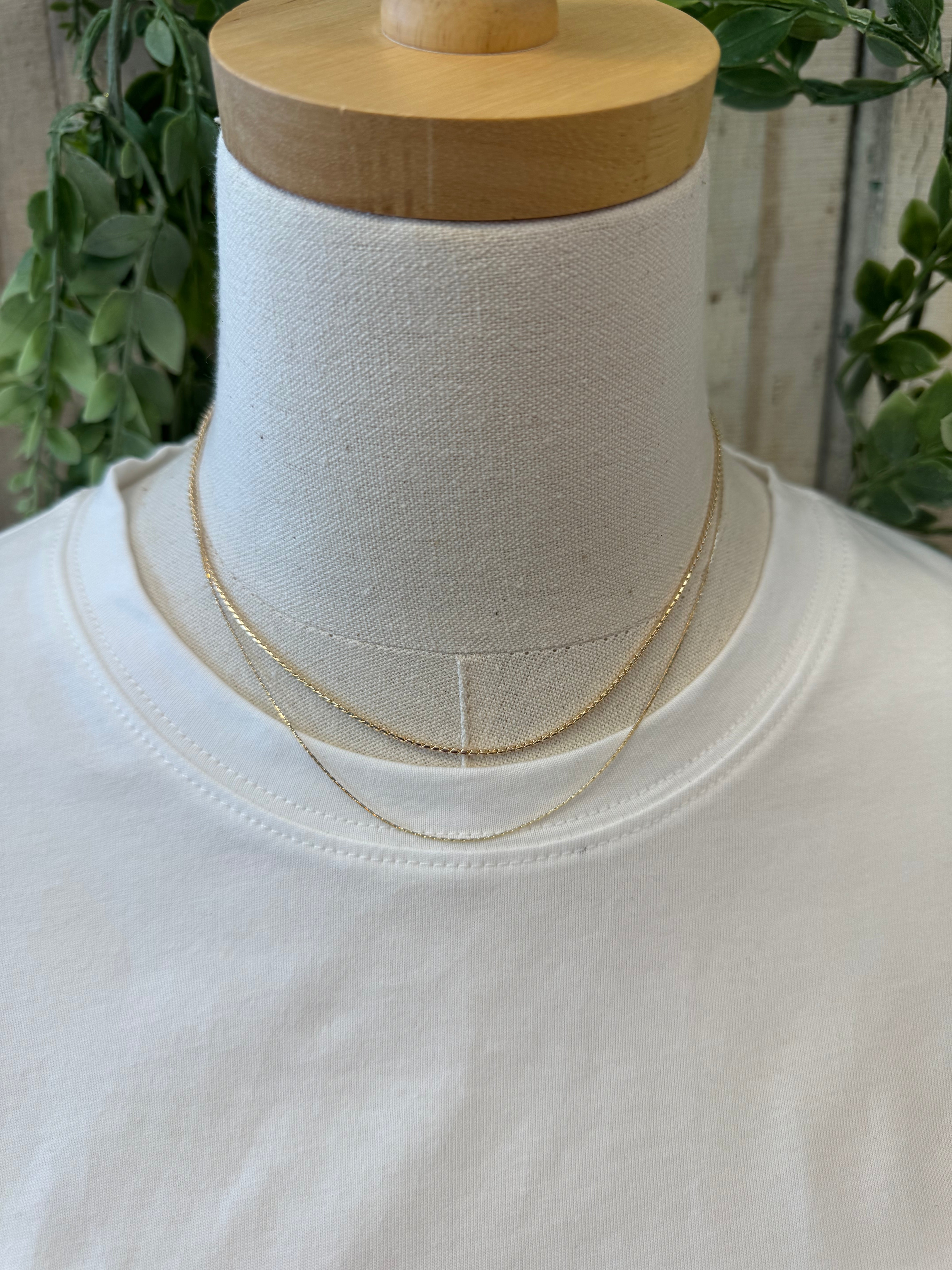 Kloey Double Chain Necklace-Gold-Necklaces-fame-The Silo Boutique, Women's Fashion Boutique Located in Warren and Grand Forks North Dakota