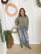 Jesse Striped Cardigan-Olive-Cardigans-joa-The Silo Boutique, Women's Fashion Boutique Located in Warren and Grand Forks North Dakota
