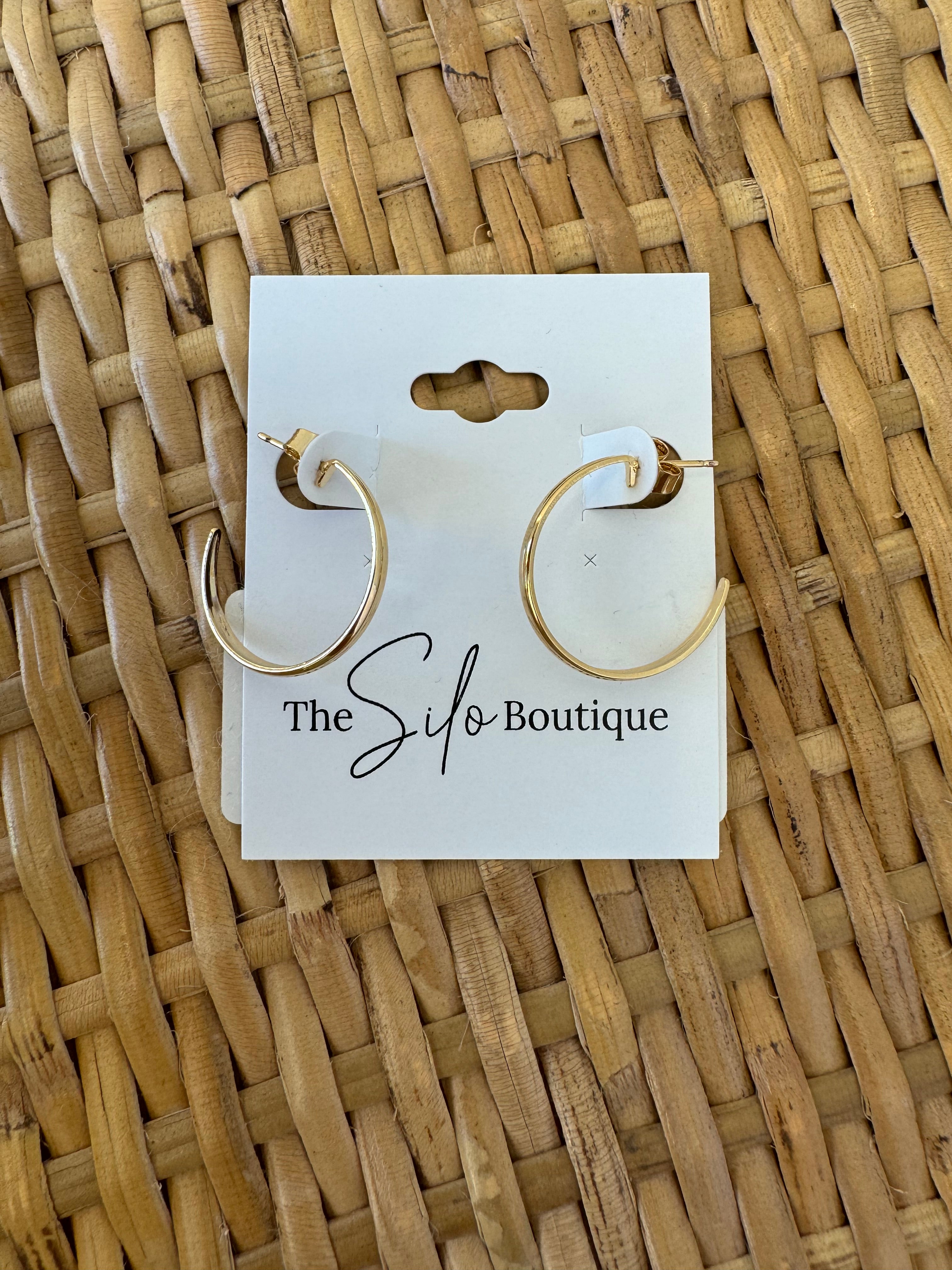 Thin Gold Hoop Earrings-earrings-Dallas Market-The Silo Boutique, Women's Fashion Boutique Located in Warren and Grand Forks North Dakota