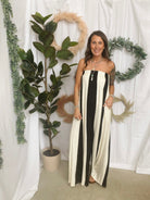 Havana Jumpsuit-Black Cream-Jumpsuits & Rompers-by together-The Silo Boutique, Women's Fashion Boutique Located in Warren and Grand Forks North Dakota
