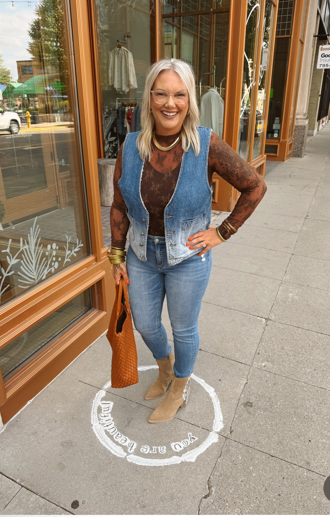 Sherpa and Denim Mix Vest-vests-eesome-The Silo Boutique, Women's Fashion Boutique Located in Warren and Grand Forks North Dakota