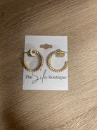 Pearl and Rhinestone Pave Hoop Earrings-Earrings-what's hot-The Silo Boutique, Women's Fashion Boutique Located in Warren and Grand Forks North Dakota