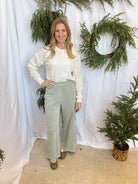 Relaxed Waffle Knit Top-Cream-Long Sleeve Tops-hyfve-The Silo Boutique, Women's Fashion Boutique Located in Warren and Grand Forks North Dakota