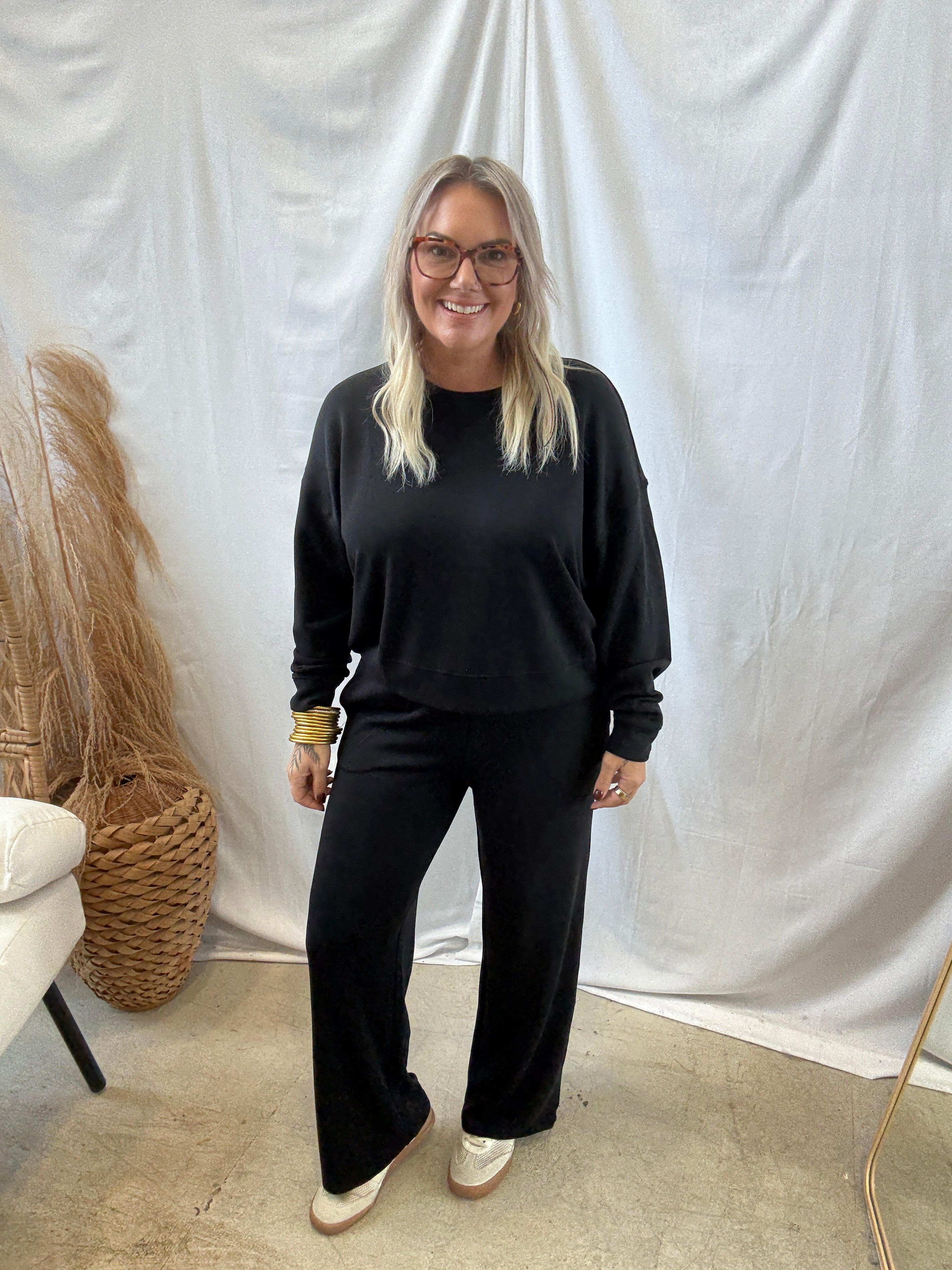 Mono B Laguna Wide Leg Pants-Black-Pants-mono b-The Silo Boutique, Women's Fashion Boutique Located in Warren and Grand Forks North Dakota
