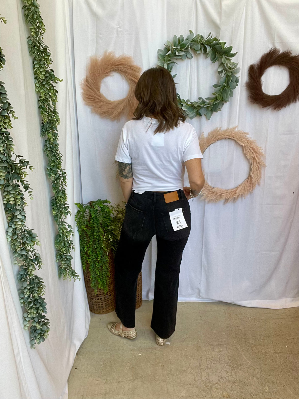 Mica Dune Trouser Hem Jean-Black-Jeans-mica-The Silo Boutique, Women's Fashion Boutique Located in Warren and Grand Forks North Dakota