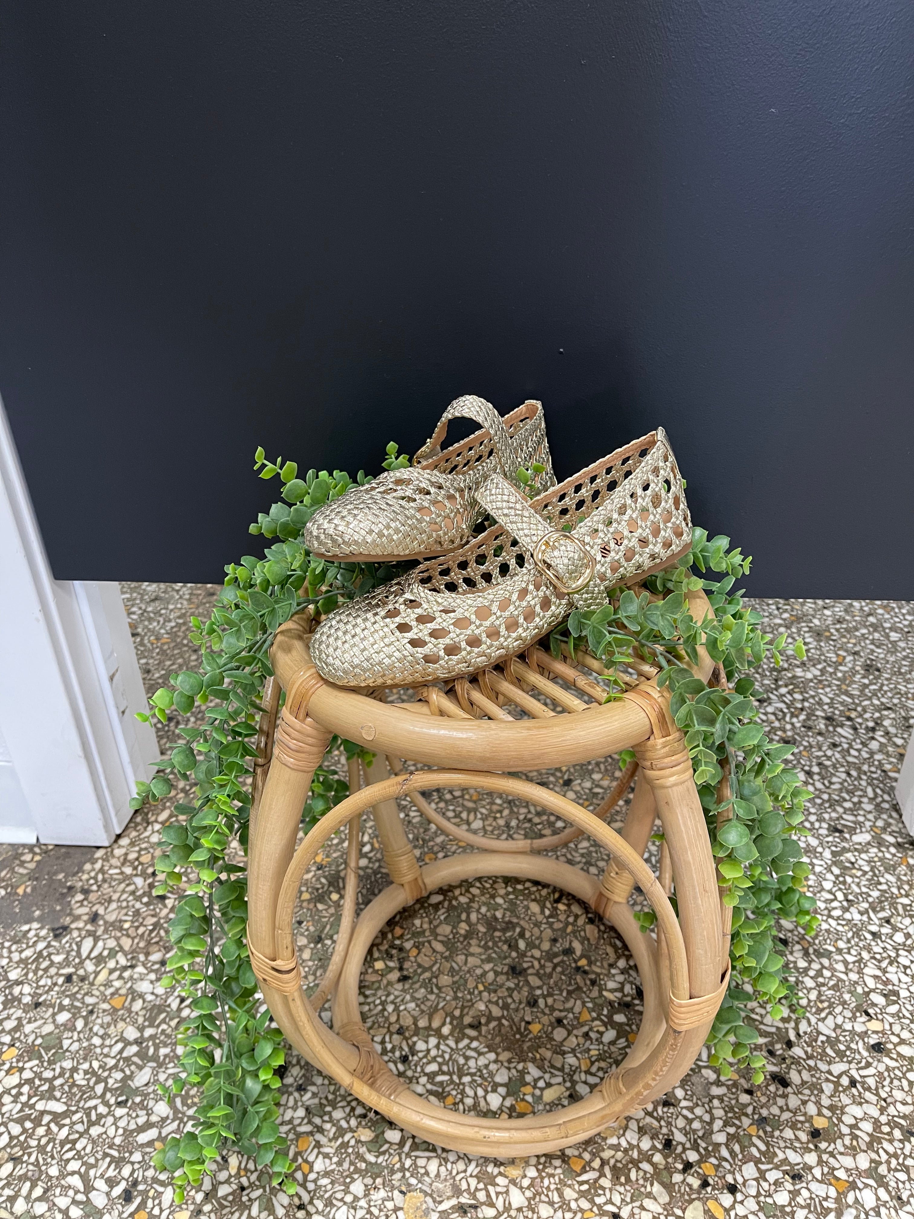 Gold Corky's Mixed Feelings Ballet Flat Shoe-Shoes-corkys-The Silo Boutique, Women's Fashion Boutique Located in Warren and Grand Forks North Dakota