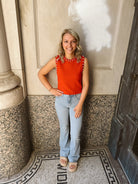 Red Pearl Sweater Tank Top-Final Sale Online Only-Tank Tops-entro-The Silo Boutique, Women's Fashion Boutique Located in Warren and Grand Forks North Dakota