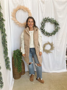 Panache Jenna Long Vest-Tan-Vests-panache-The Silo Boutique, Women's Fashion Boutique Located in Warren and Grand Forks North Dakota