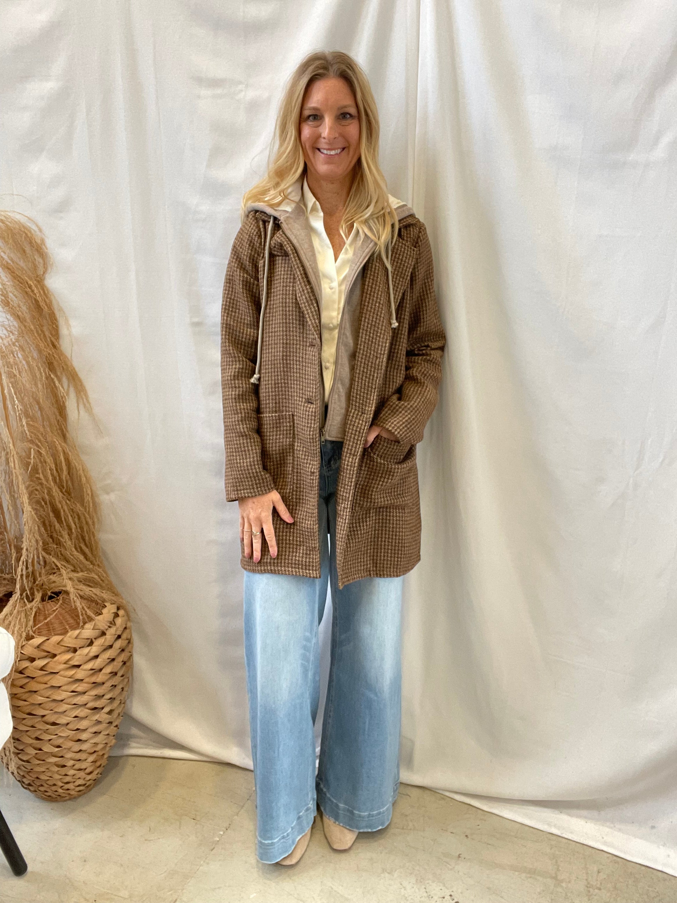 Caramel Twofer Jacket-Final Sale-Blazers-hem and thread-The Silo Boutique, Women's Fashion Boutique Located in Warren and Grand Forks North Dakota