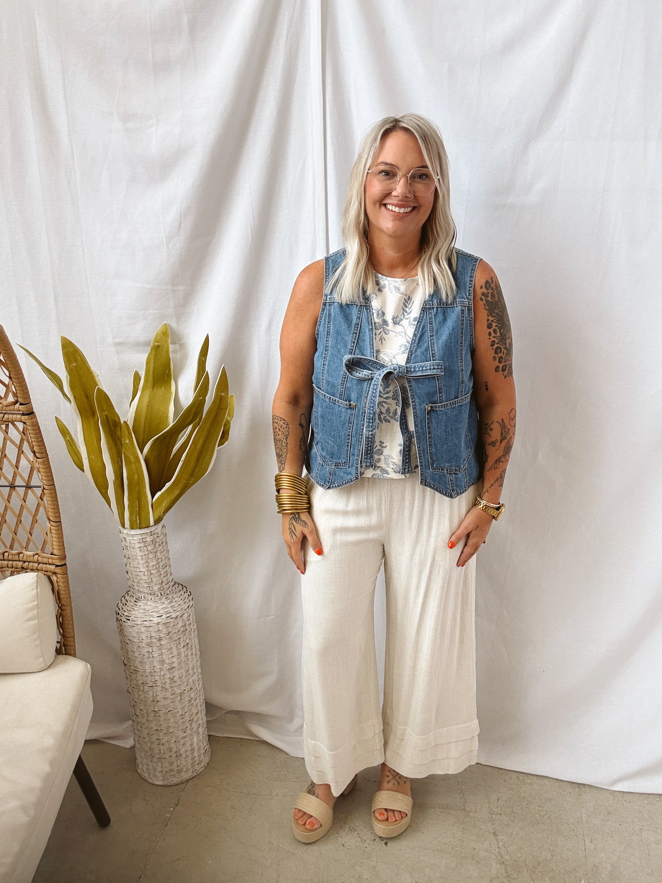 The Tie Front Denim Vest-Vests-listicle-The Silo Boutique, Women's Fashion Boutique Located in Warren and Grand Forks North Dakota