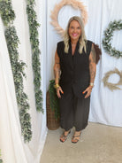 Pinstripe Trousers-Black-Pants-hyfve-The Silo Boutique, Women's Fashion Boutique Located in Warren and Grand Forks North Dakota