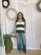 Amelia Striped Vest-Green-Vests-hyfve-The Silo Boutique, Women's Fashion Boutique Located in Warren and Grand Forks North Dakota
