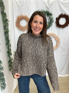 Muse Roll Hemming Sweater-Charcoal-Sweaters-miou muse-The Silo Boutique, Women's Fashion Boutique Located in Warren and Grand Forks North Dakota