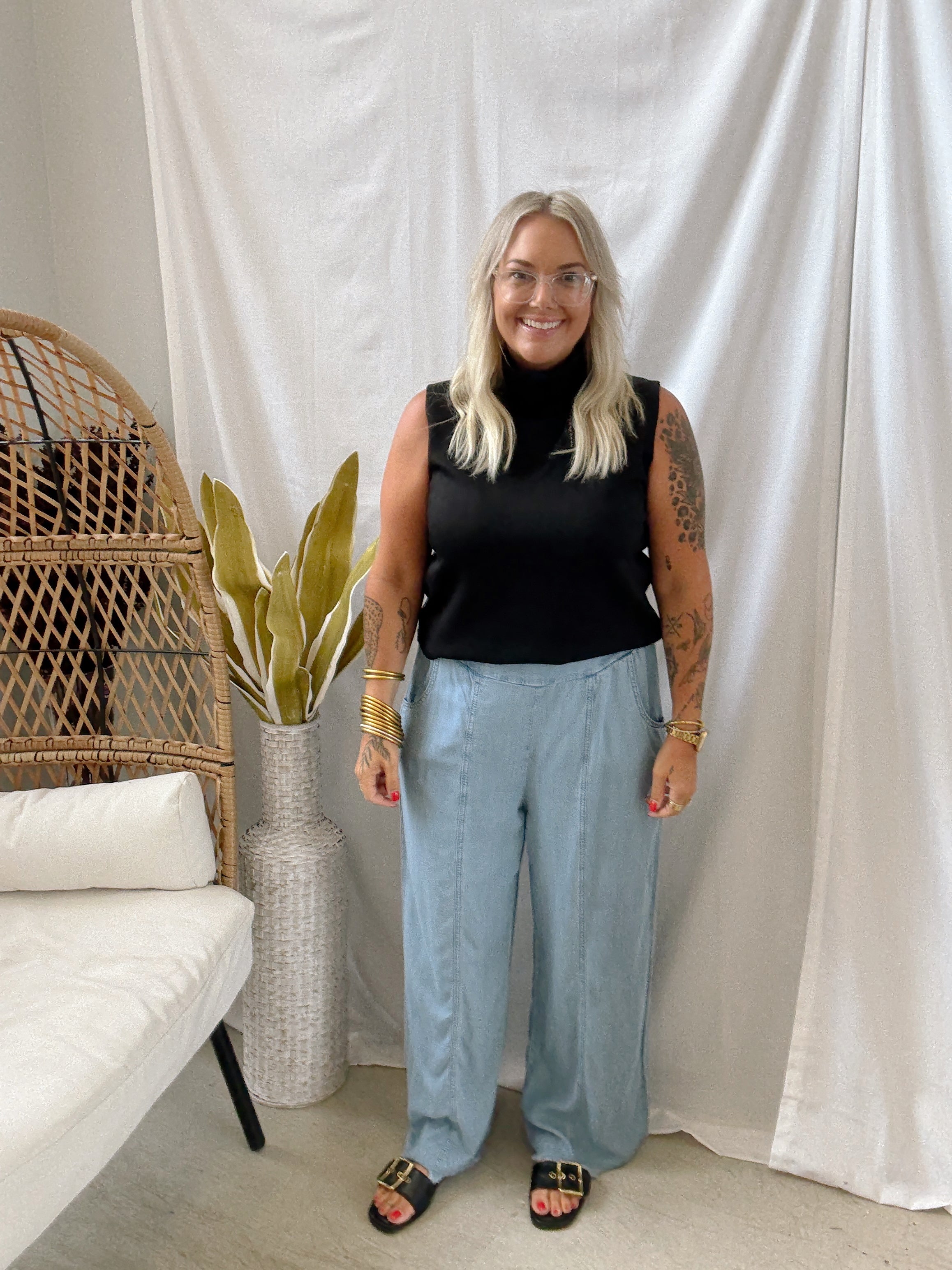 P Cill Cowl Tank Top-Black-Tank Tops-p cill-The Silo Boutique, Women's Fashion Boutique Located in Warren and Grand Forks North Dakota