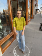 Golden Kiwi Short Sleeve Sweater-Sweaters-&merci-The Silo Boutique, Women's Fashion Boutique Located in Warren and Grand Forks North Dakota