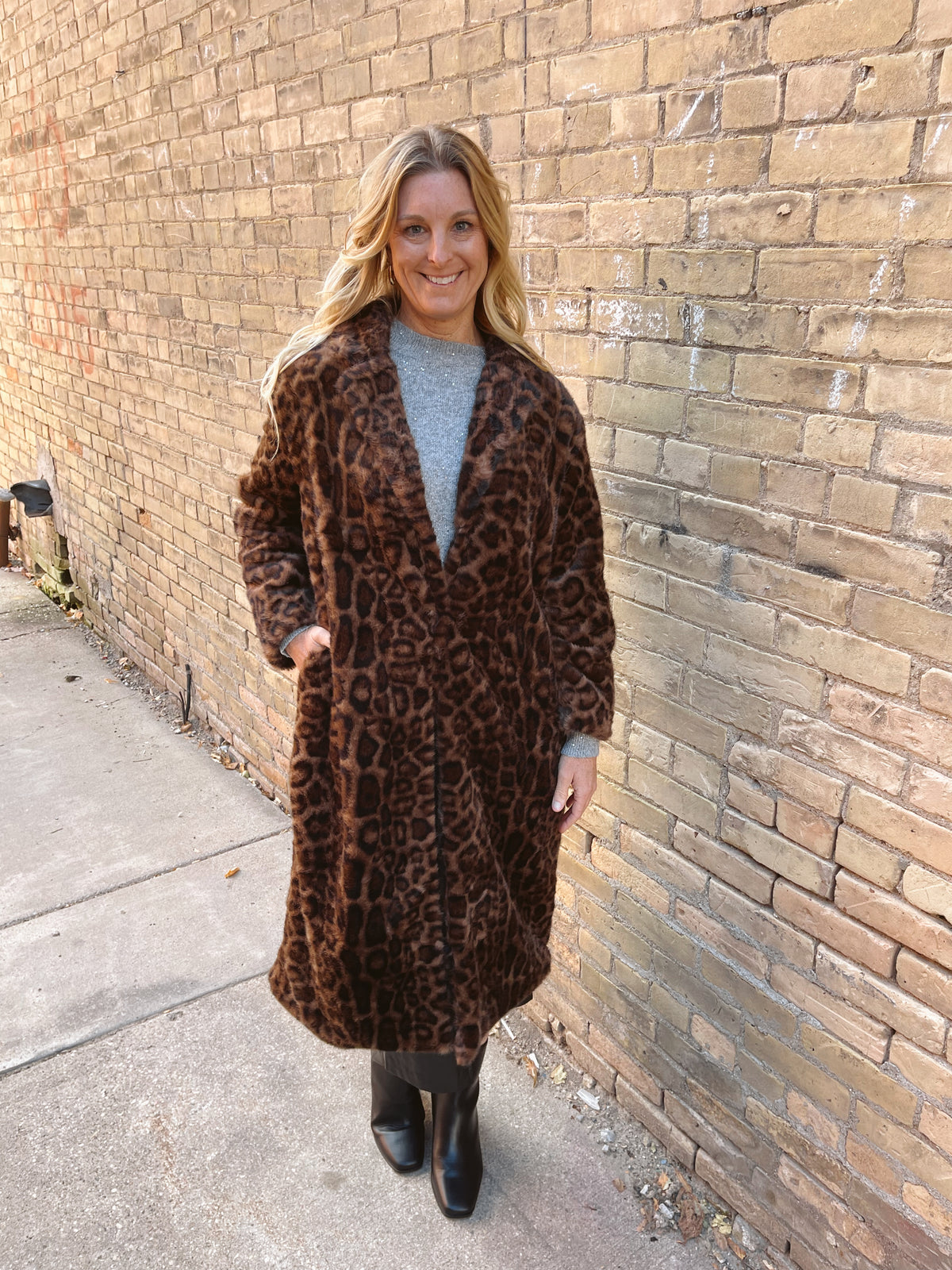 Wanda Animal Print Fur Jacket-Coats & Jackets-lelis-The Silo Boutique, Women's Fashion Boutique Located in Warren and Grand Forks North Dakota