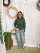 Amy Mock Neck Top-Green-Long Sleeve Tops-hyfve-The Silo Boutique, Women's Fashion Boutique Located in Warren and Grand Forks North Dakota