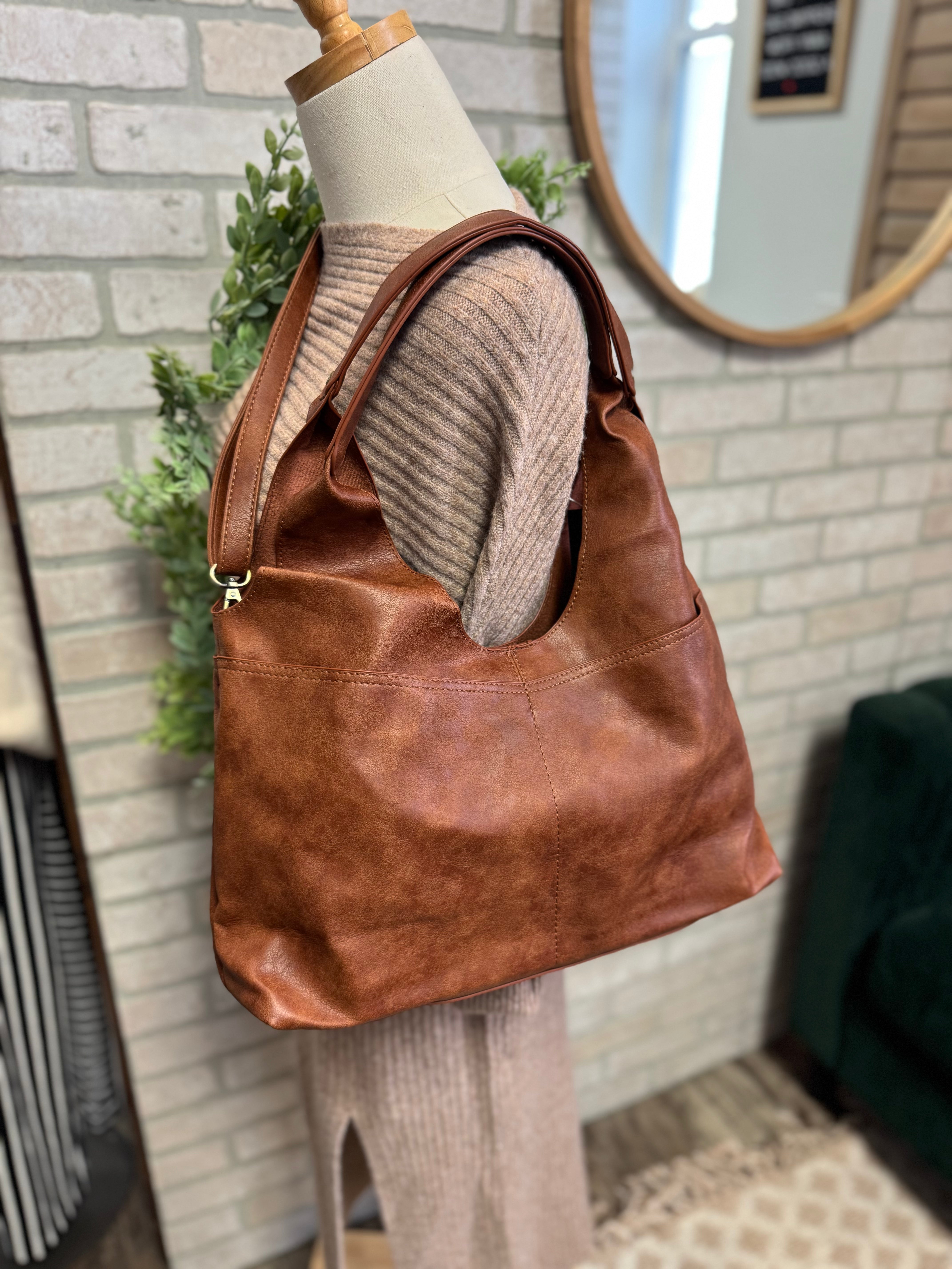 Joy Susan Val Hobo Purse-Saddle-The Silo Boutique-The Silo Boutique, Women's Fashion Boutique Located in Warren and Grand Forks North Dakota