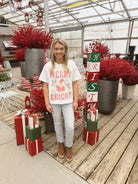 Merry and Bright Santa Weekender Tee-Graphic Tees-weekender-The Silo Boutique, Women's Fashion Boutique Located in Warren and Grand Forks North Dakota