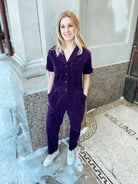 Skies Corduroy Jumpsuit-Final Sale Online Only-Jumpsuits & Rompers-skies are blue-The Silo Boutique, Women's Fashion Boutique Located in Warren and Grand Forks North Dakota