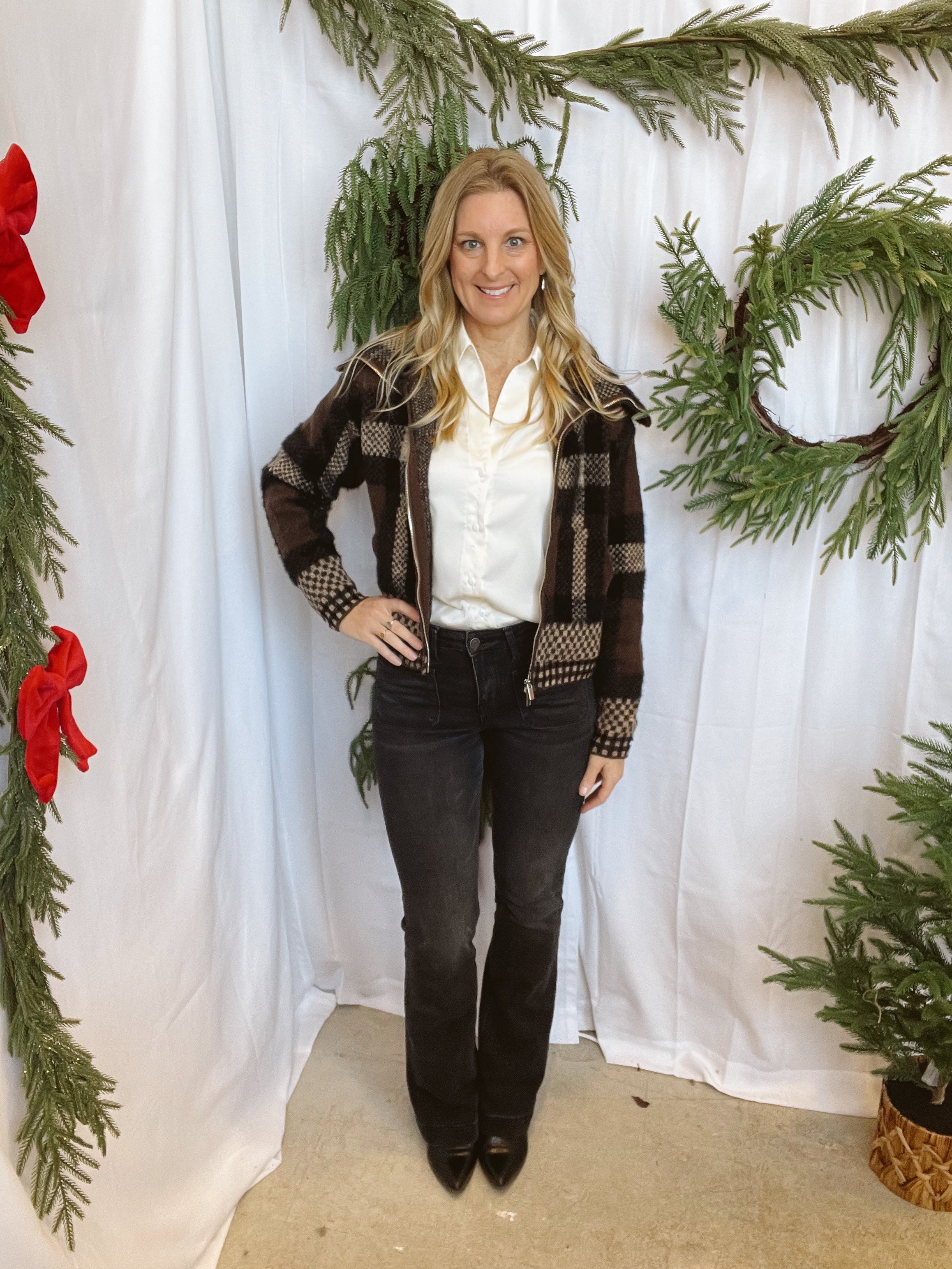 Kori Plaid Cardigan-Cardigans-blu pepper-The Silo Boutique, Women's Fashion Boutique Located in Warren and Grand Forks North Dakota