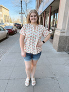 Minted Playful Print Top-Final Sale Online Only-Short Sleeve Tops-ENTRO-The Silo Boutique, Women's Fashion Boutique Located in Warren and Grand Forks North Dakota