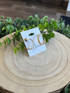 Ribbed Hoop Earrings-Earrings-Fame-The Silo Boutique, Women's Fashion Boutique Located in Warren and Grand Forks North Dakota