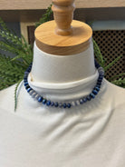 Blue Stone Bead Necklace-Necklaces-fame-The Silo Boutique, Women's Fashion Boutique Located in Warren and Grand Forks North Dakota