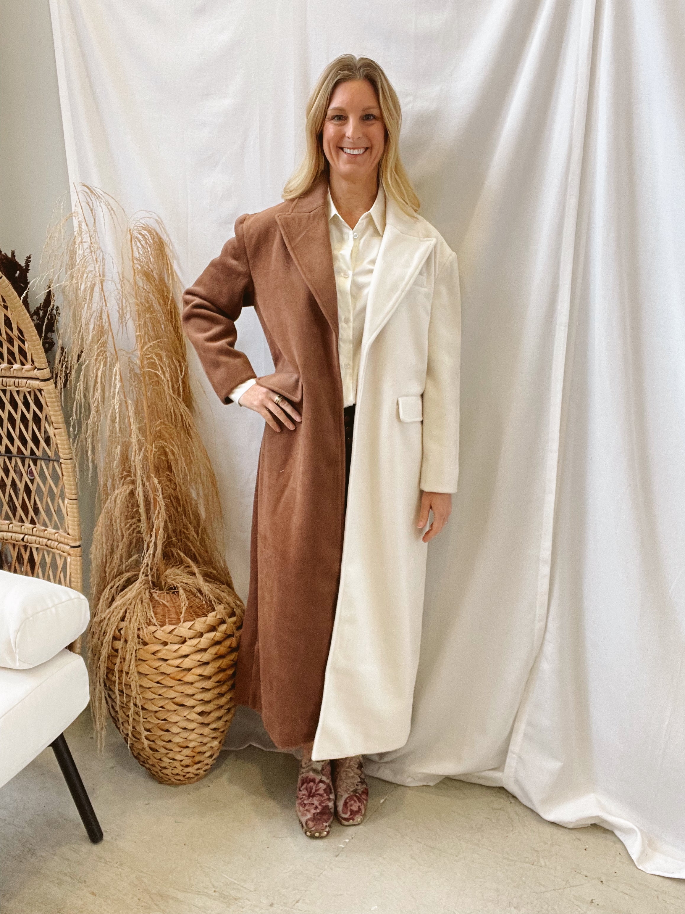 Two Tone Tuxedo Jacket-Final Sale-Coats & Jackets-blue B-The Silo Boutique, Women's Fashion Boutique Located in Warren and Grand Forks North Dakota