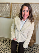 Elan Big Collar Fur Jacket-Beige-Tank Tops-elan-The Silo Boutique, Women's Fashion Boutique Located in Warren and Grand Forks North Dakota