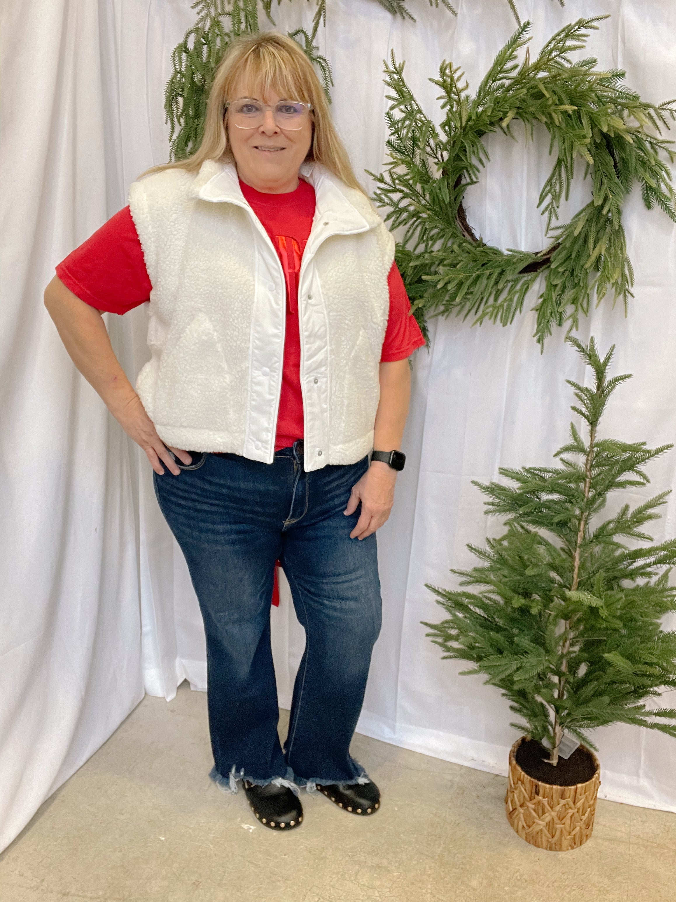 So Cozy Sherpa Vest-White-Final sale-Vests-hyfve-The Silo Boutique, Women's Fashion Boutique Located in Warren and Grand Forks North Dakota