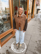 Brown Washed Up Sweater Sleeve Jacket-Coats & Jackets-hem and thread-The Silo Boutique, Women's Fashion Boutique Located in Warren and Grand Forks North Dakota