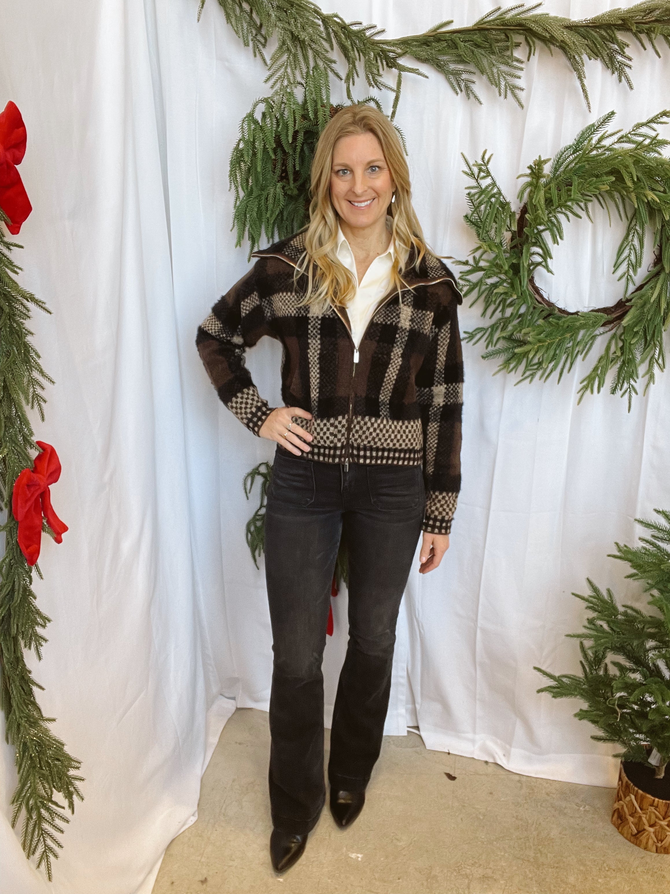 Kori Plaid Cardigan-Cardigans-blu pepper-The Silo Boutique, Women's Fashion Boutique Located in Warren and Grand Forks North Dakota
