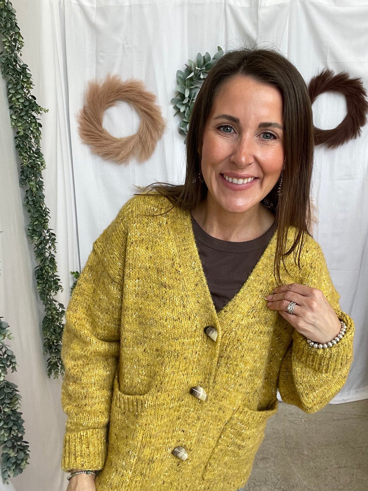 Mel Mustard Marled Cardigan-Cardigans-cotierra-The Silo Boutique, Women's Fashion Boutique Located in Warren and Grand Forks North Dakota