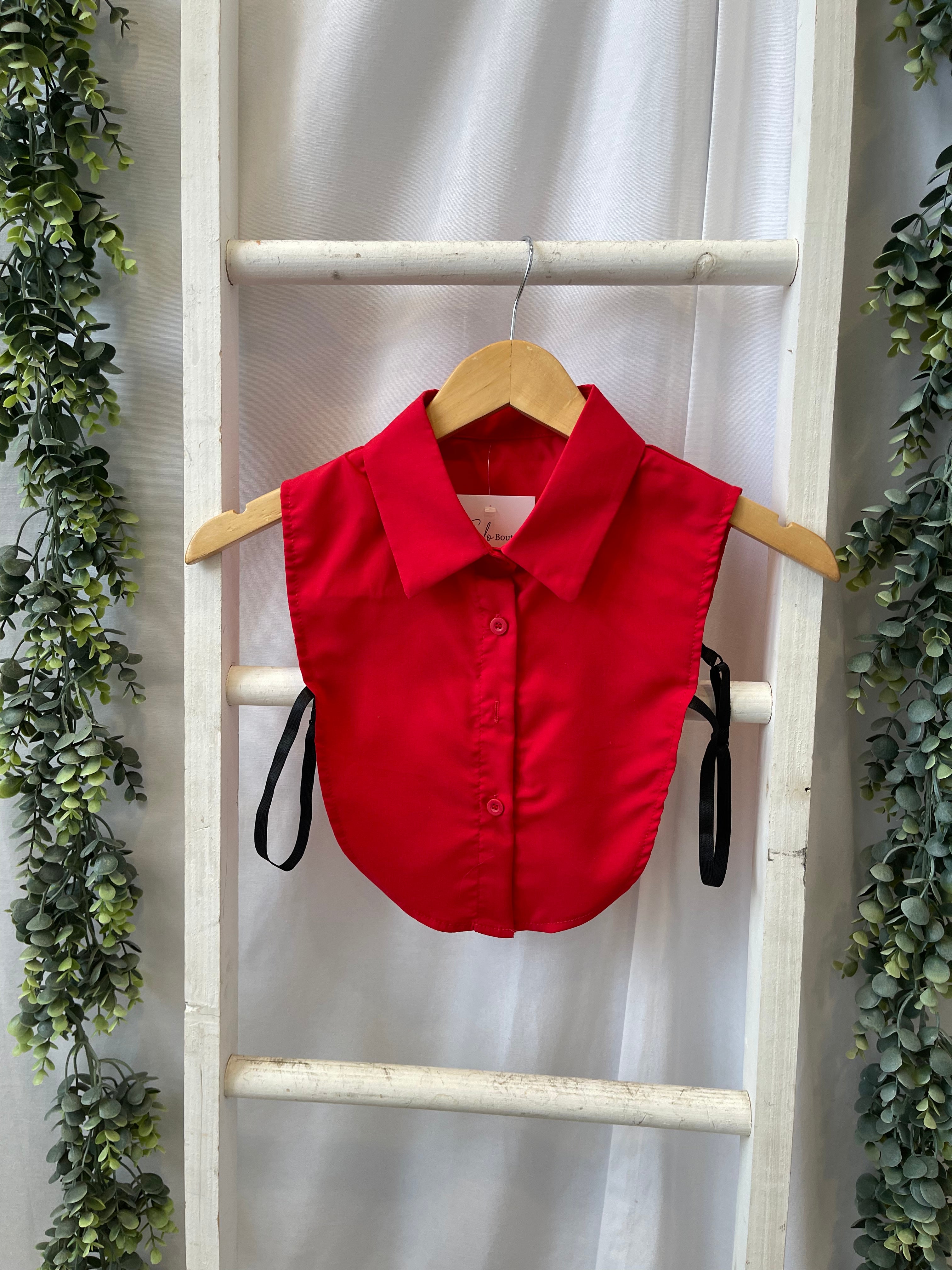 Corporate Collar-Red-Short Sleeve Tops-Summer Tees-The Silo Boutique, Women's Fashion Boutique Located in Warren and Grand Forks North Dakota