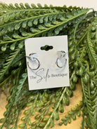Floating Stone Hoop-Silver-Earrings-fame-The Silo Boutique, Women's Fashion Boutique Located in Warren and Grand Forks North Dakota
