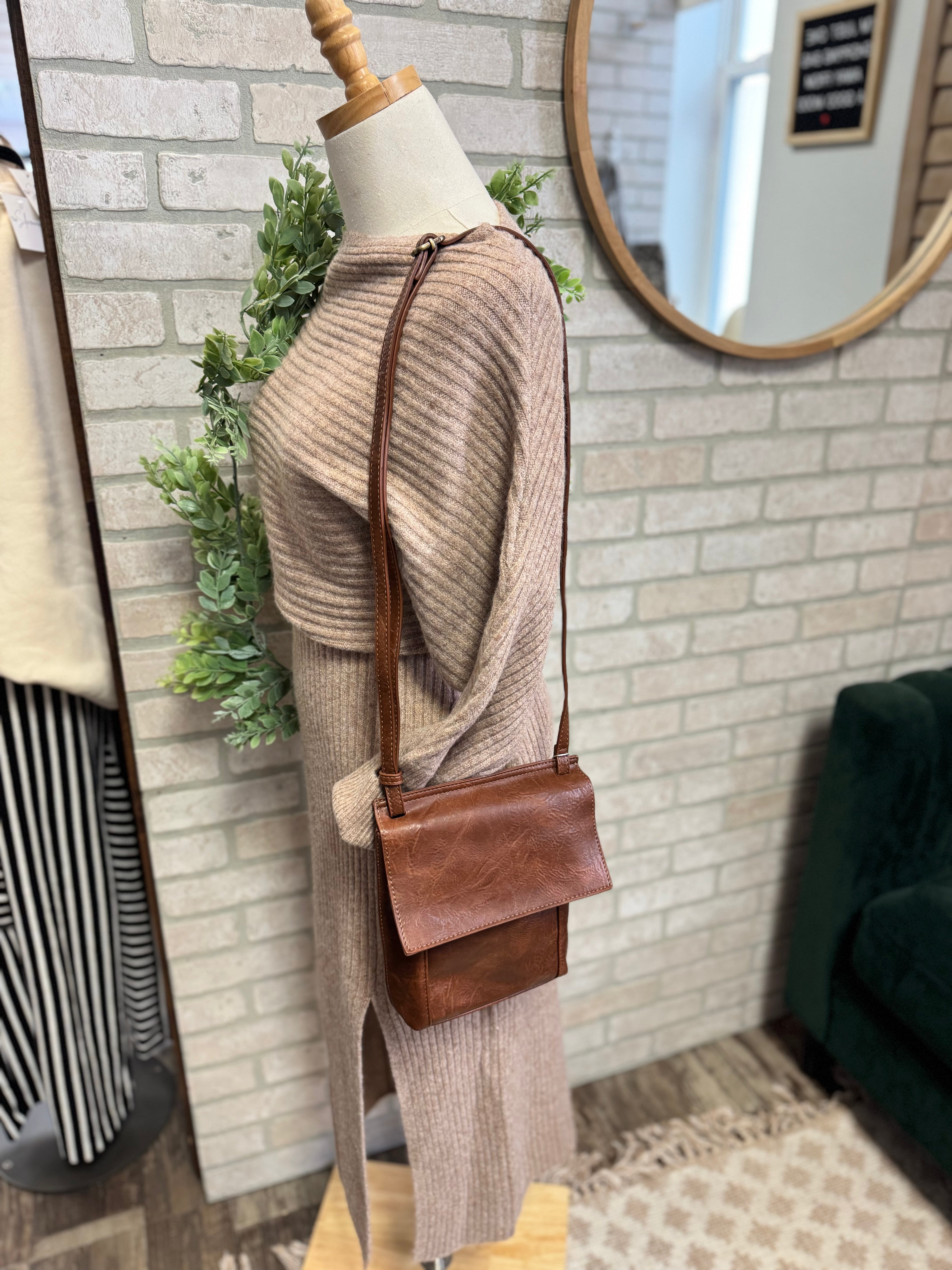 Joy Susan Jensy Front Flap Crossbody-Pecan-Purses-joy susan-The Silo Boutique, Women's Fashion Boutique Located in Warren and Grand Forks North Dakota