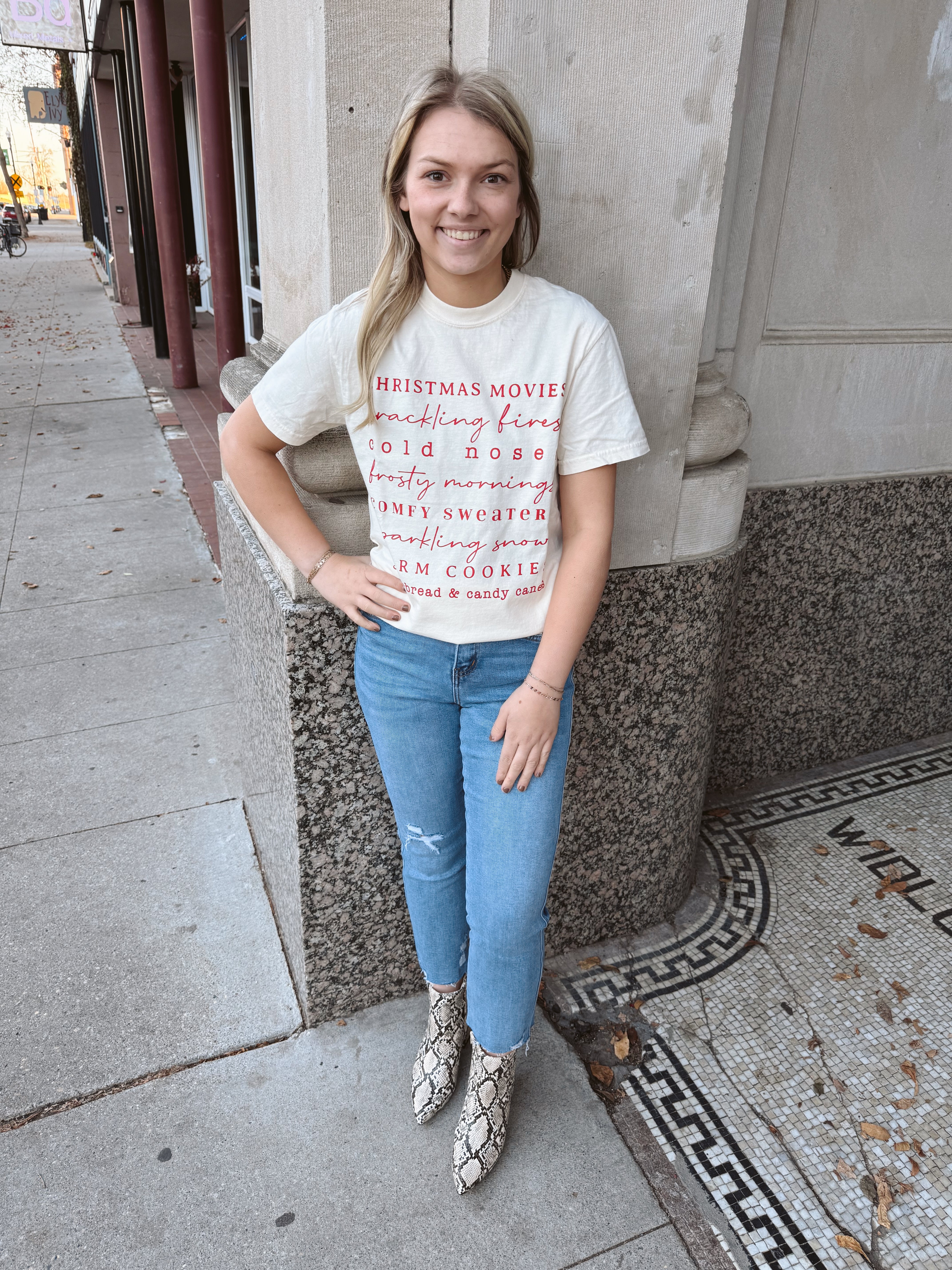 Winter List Ivory Christmas Tee-Final Sale-Graphic Tees-chloe-The Silo Boutique, Women's Fashion Boutique Located in Warren and Grand Forks North Dakota