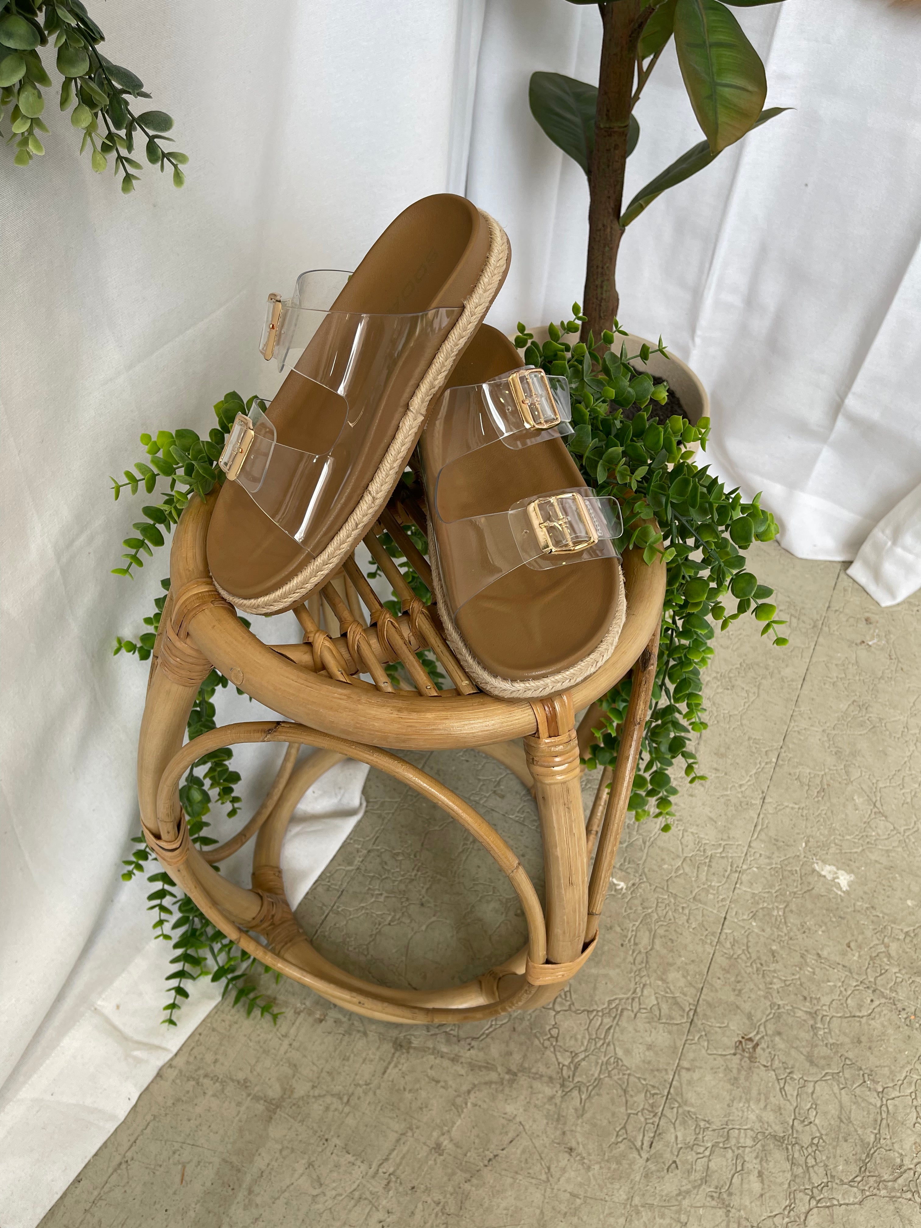 Soda Crest Clear Sandal-Final sale-Shoes-soda-The Silo Boutique, Women's Fashion Boutique Located in Warren and Grand Forks North Dakota