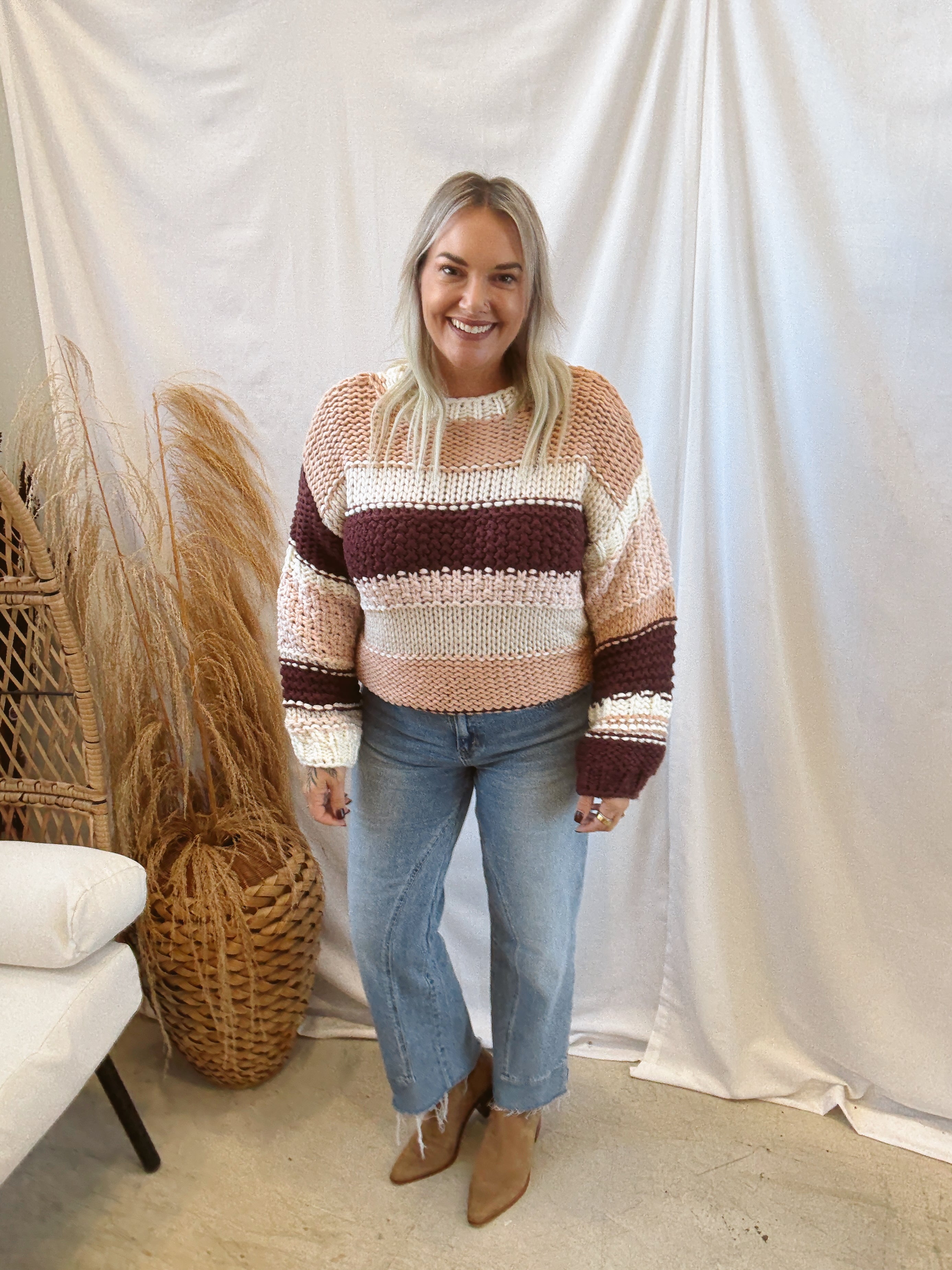 Sadie & Sage Butter Pecan Sweater-Final Sale-Sweaters-sadie sage-The Silo Boutique, Women's Fashion Boutique Located in Warren and Grand Forks North Dakota