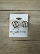 Gold Plated Three Hoop Earrings-Earrings-sweet cherry-The Silo Boutique, Women's Fashion Boutique Located in Warren and Grand Forks North Dakota