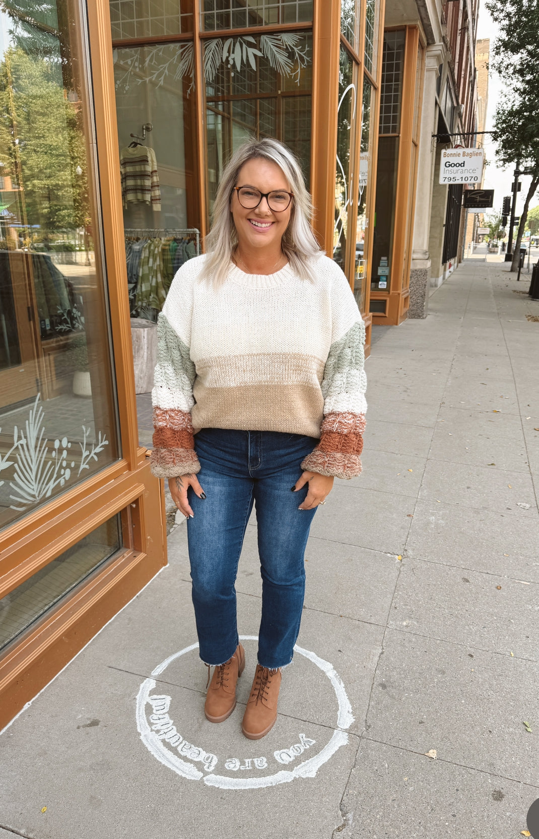 Ador Ombre Multi Sweater-Final Sale-Sweaters-adora-The Silo Boutique, Women's Fashion Boutique Located in Warren and Grand Forks North Dakota