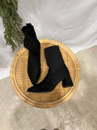 Black Knit Chelsey Boot-Final sale-Boots-lazyshoe-The Silo Boutique, Women's Fashion Boutique Located in Warren and Grand Forks North Dakota