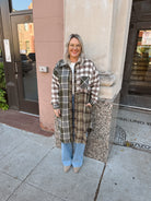 Olive Mix Long Flannel Top-Final Sale-Long Sleeve Tops-haptics-The Silo Boutique, Women's Fashion Boutique Located in Warren and Grand Forks North Dakota