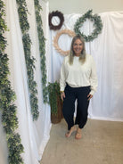 Mono B Mesa Barrel Pants-Black-Pants-mono b-The Silo Boutique, Women's Fashion Boutique Located in Warren and Grand Forks North Dakota