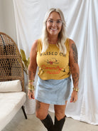 Raised On Country Music-Mustard-Final Sale-Tank Tops-heart and luv-The Silo Boutique, Women's Fashion Boutique Located in Warren and Grand Forks North Dakota