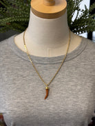 Nyssa Horn Pendant Necklace-Necklaces-maiq-The Silo Boutique, Women's Fashion Boutique Located in Warren and Grand Forks North Dakota