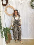 Janie Leopard Overalls-Jeans-eesome-The Silo Boutique, Women's Fashion Boutique Located in Warren and Grand Forks North Dakota