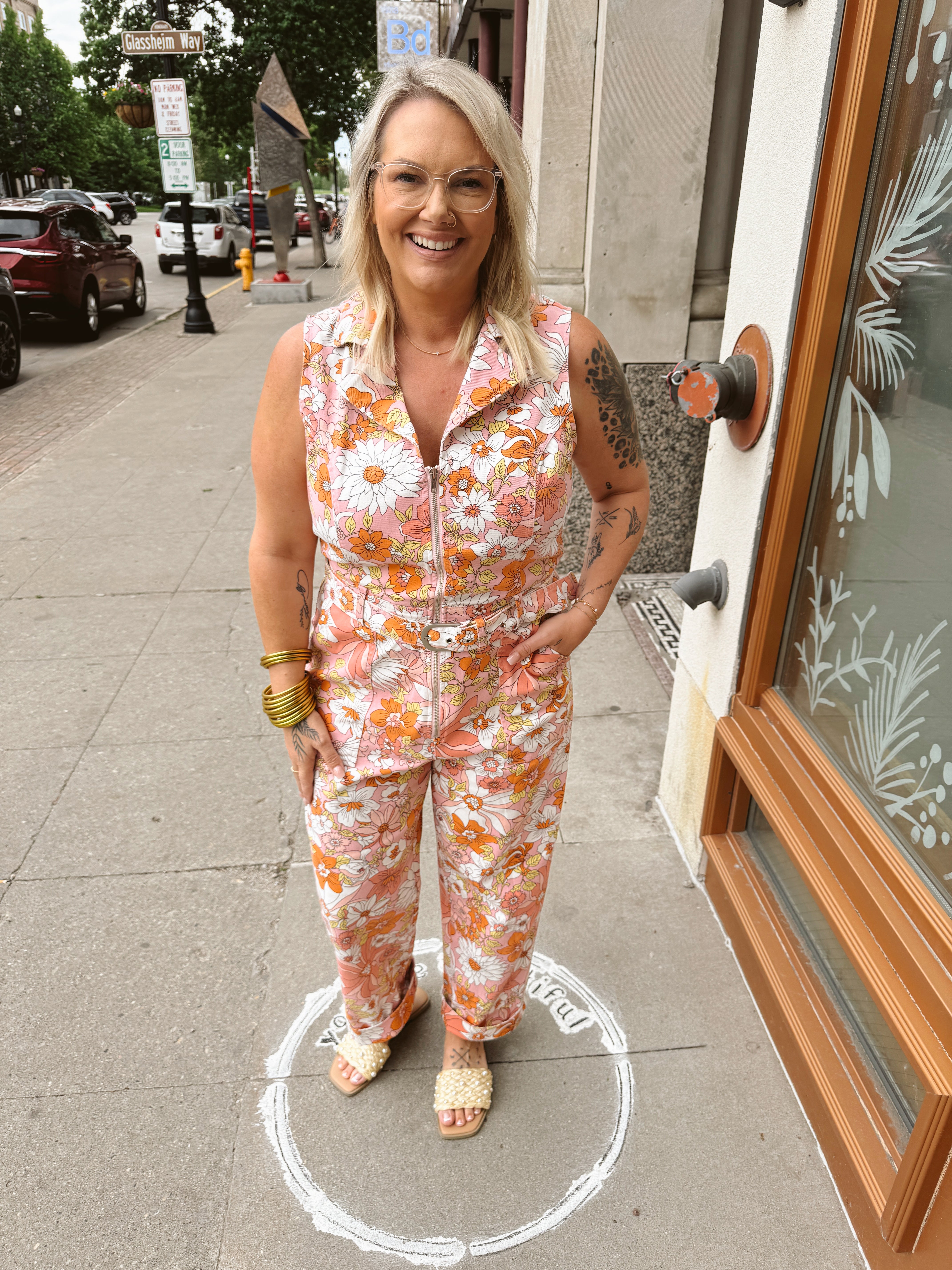 Flower Power Jumpsuit-Final Sale Online Only-Jumpsuits & Rompers-skies are blue-The Silo Boutique, Women's Fashion Boutique Located in Warren and Grand Forks North Dakota